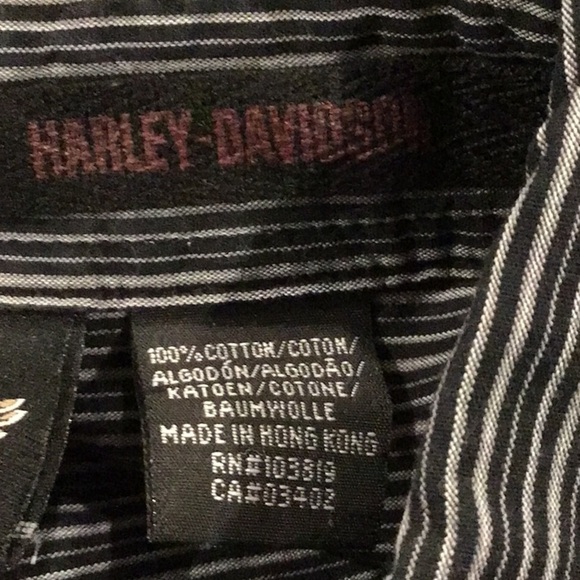 HARLEY Davidson striped button front shirt medium - Picture 8 of 9